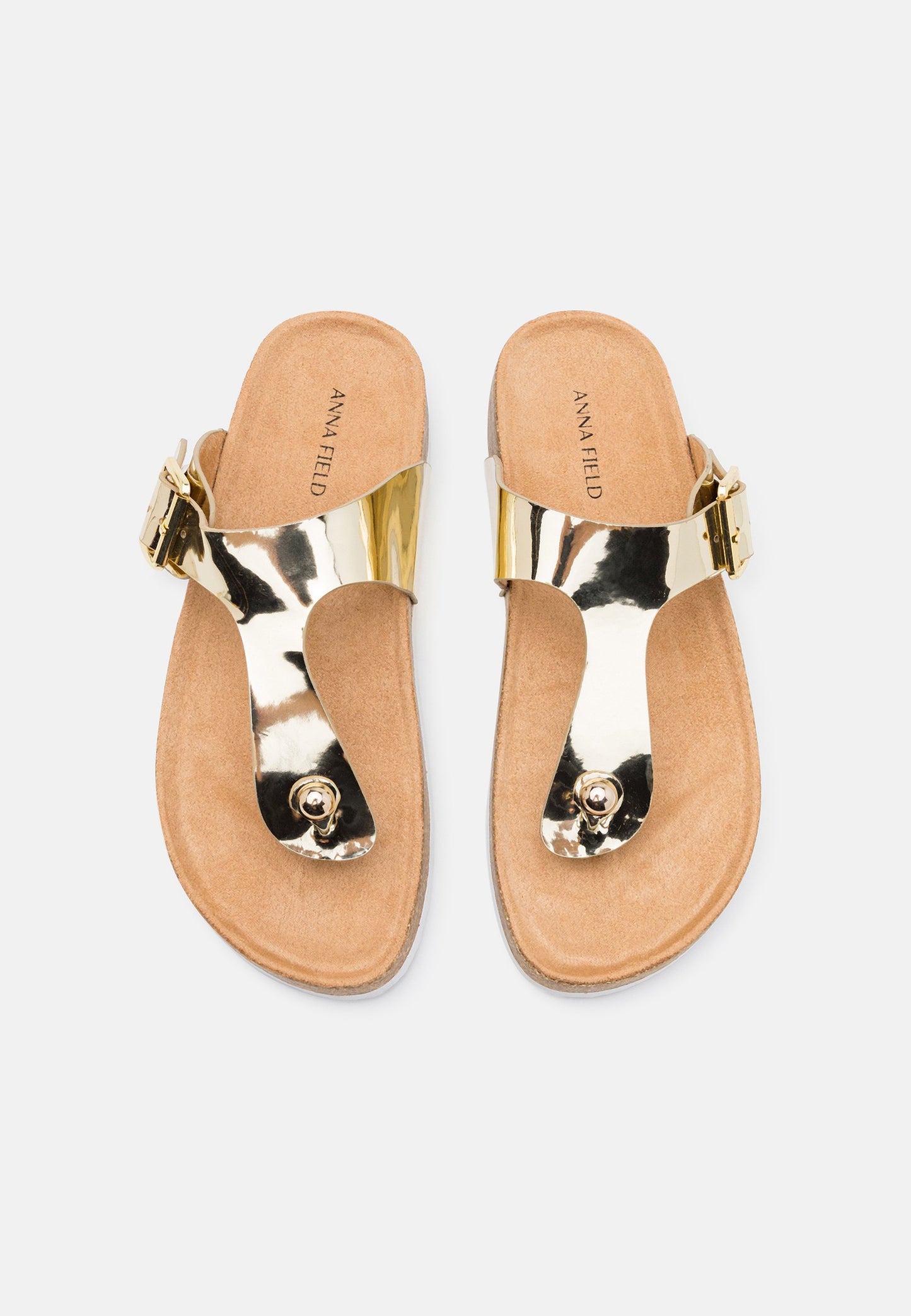Anna Field T-bar Sandals - Gold-coloured