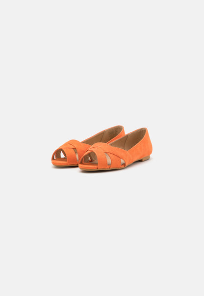 Anna Field Peeptoe Ballet Pumps - Orange