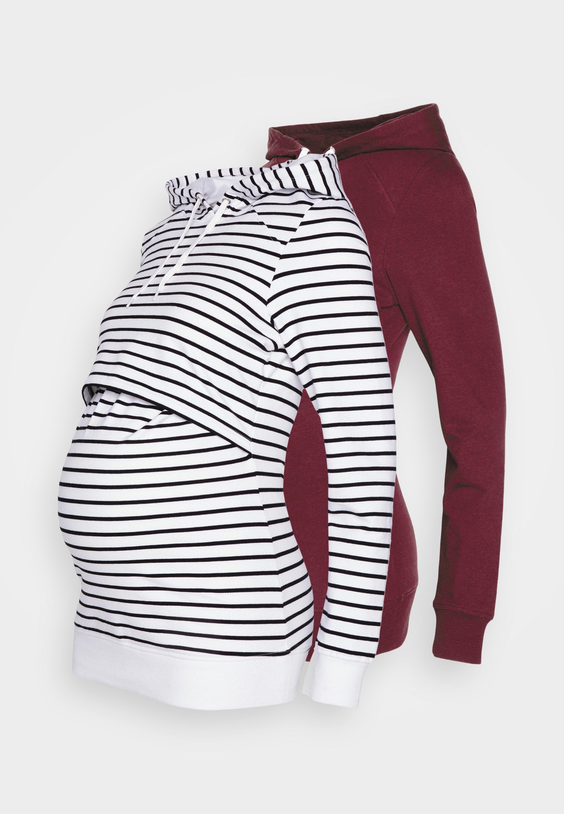 2 Pack - Hoodie - Black-White/Bordeaux