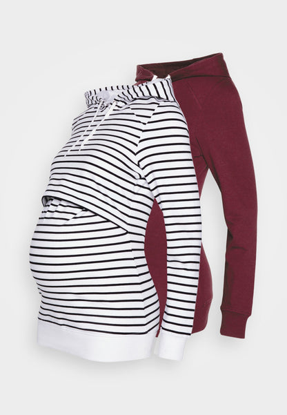  2 Pack - Hoodie - Black-White/Bordeaux