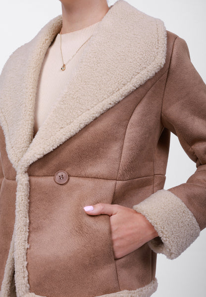 Anna Field FLEECE BLAZER - Winter Jacket - Khaki/stone
