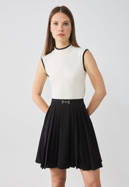 Anna Field Top - Off-white /black