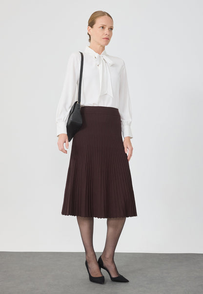 Anna Field KNITTED PLISSE - Pleated Skirt - Shaved Chochlate