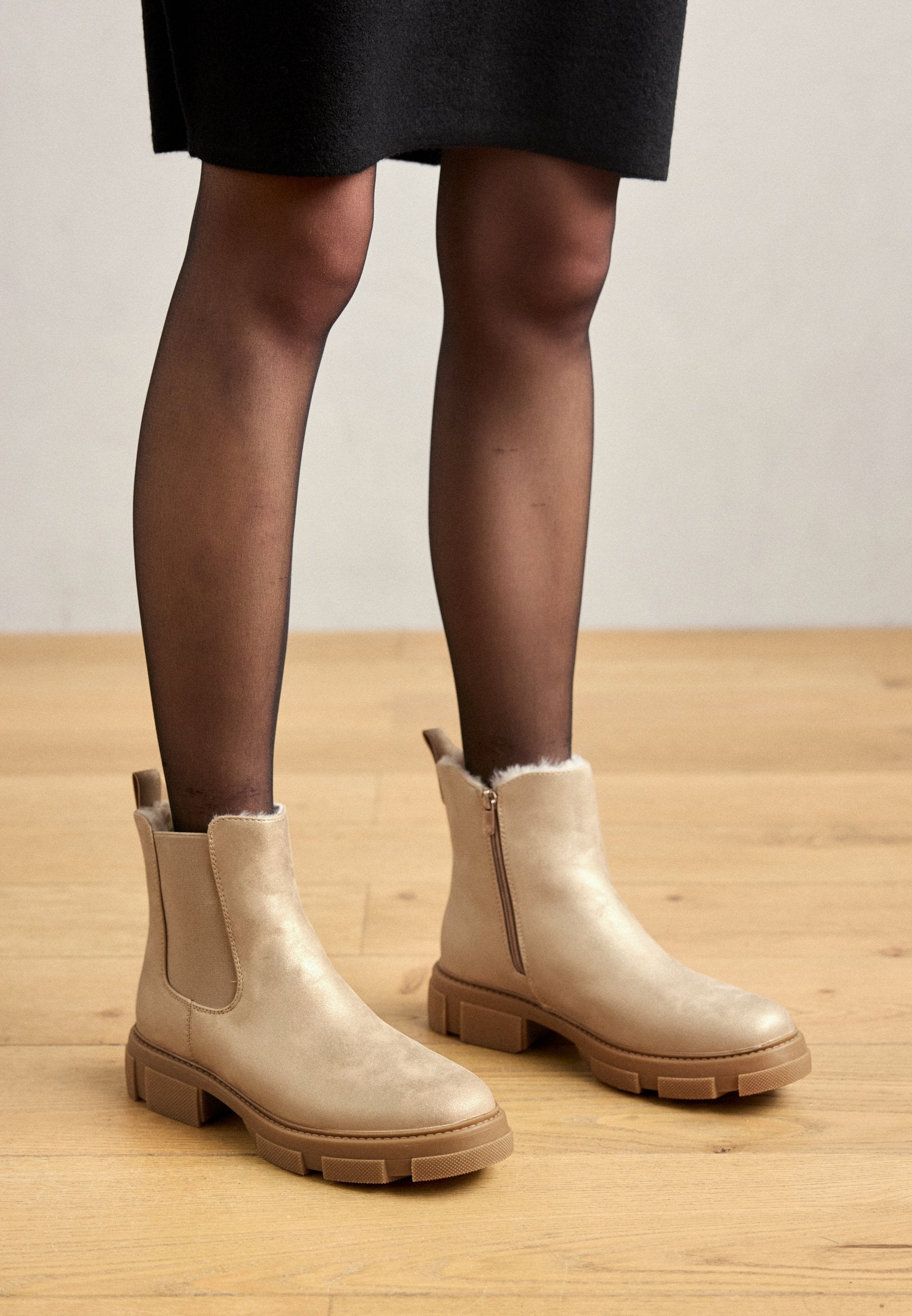 Anna Field Platform Ankle Boots - Cognac
