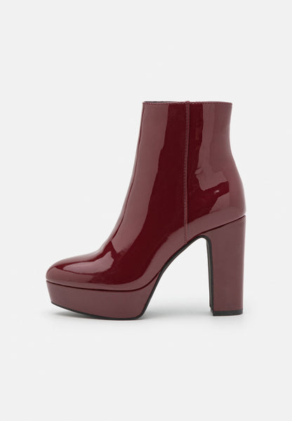 Anna Field High Heeled Ankle Boots - Dark Red