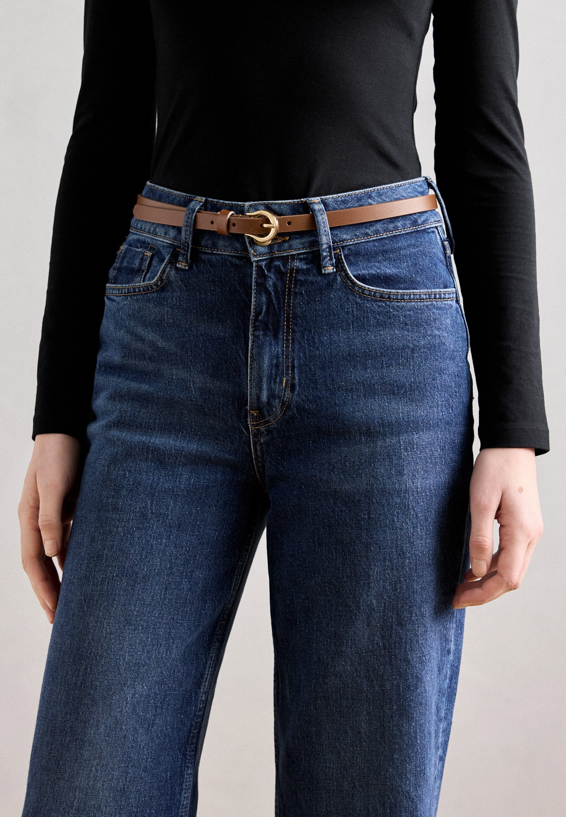 Anna Field LEATHER 2 PACK - Belt - Black/cognac