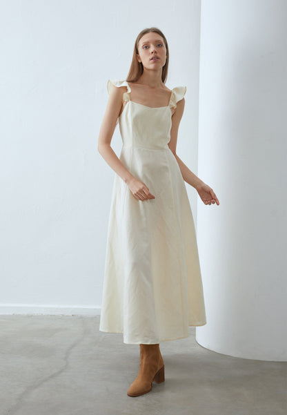 Anna Field LINEN MIX MAXI DRESS - Maxi Dress - White