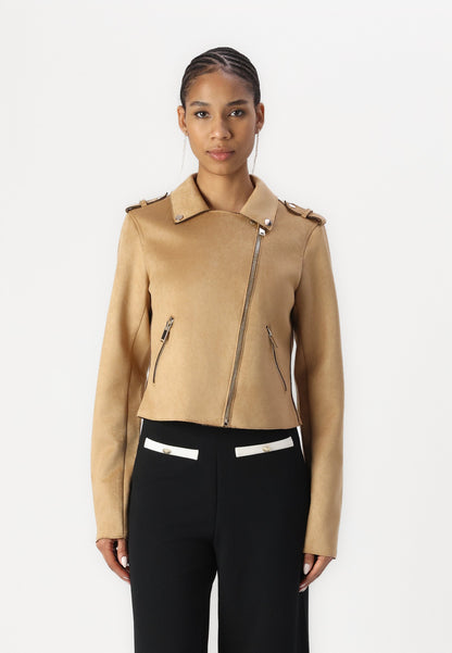 Anna Field Faux Leather Jacket - Beige