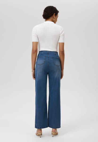 Anna Field Straight Leg Jeans - Mid Blue Wash