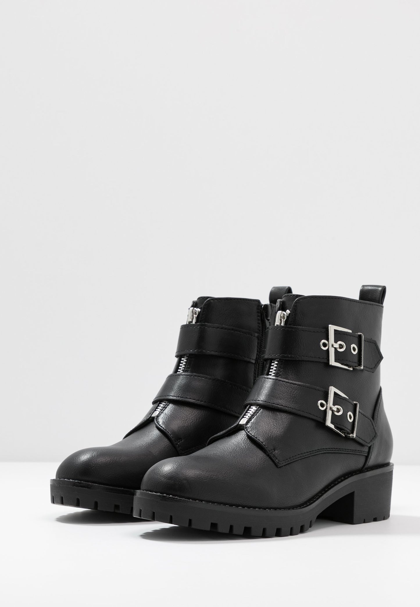 Anna Field Cowboy/Biker Ankle Boot - Black
