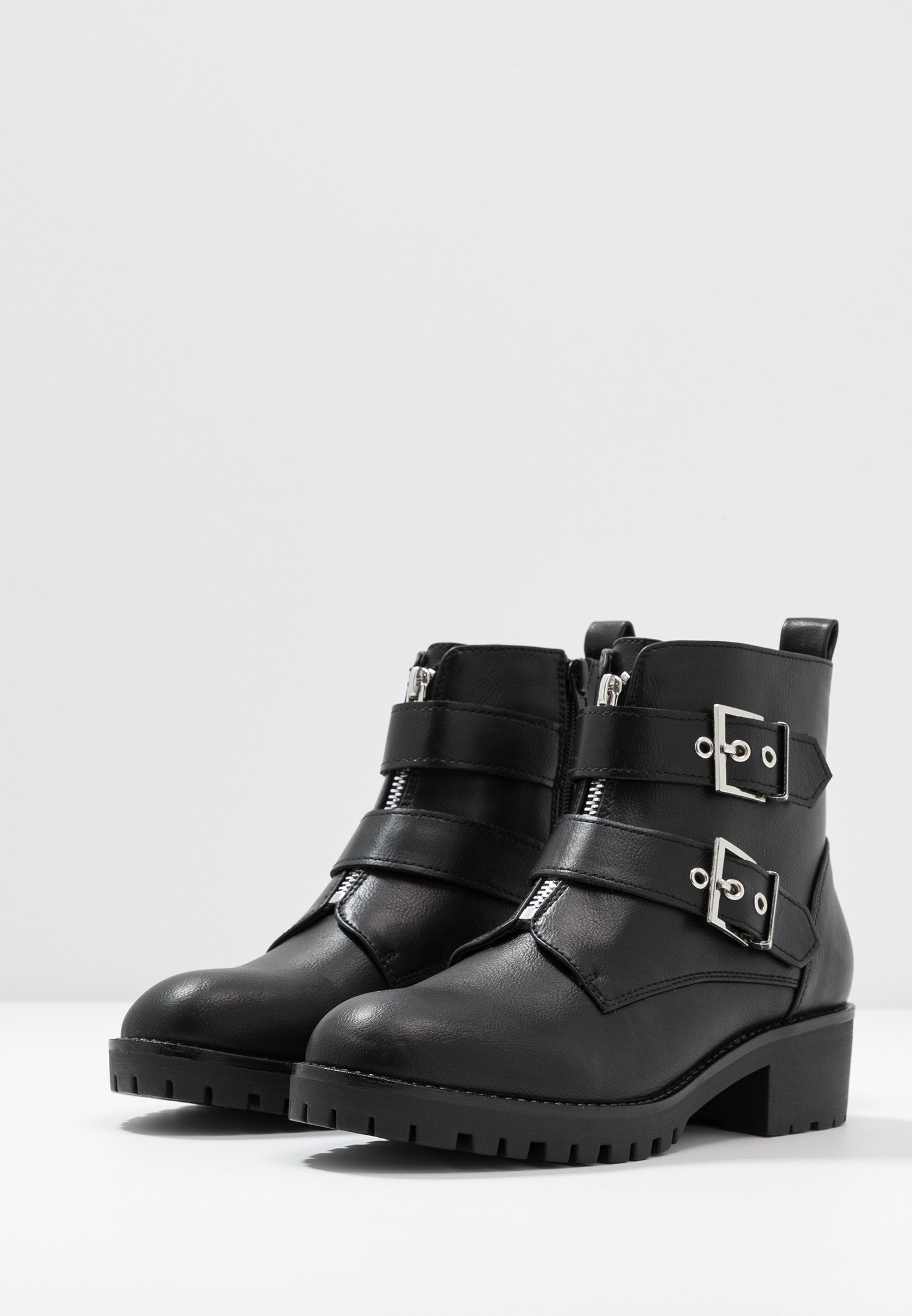 Anna Field Cowboy/Biker Ankle Boot - Black