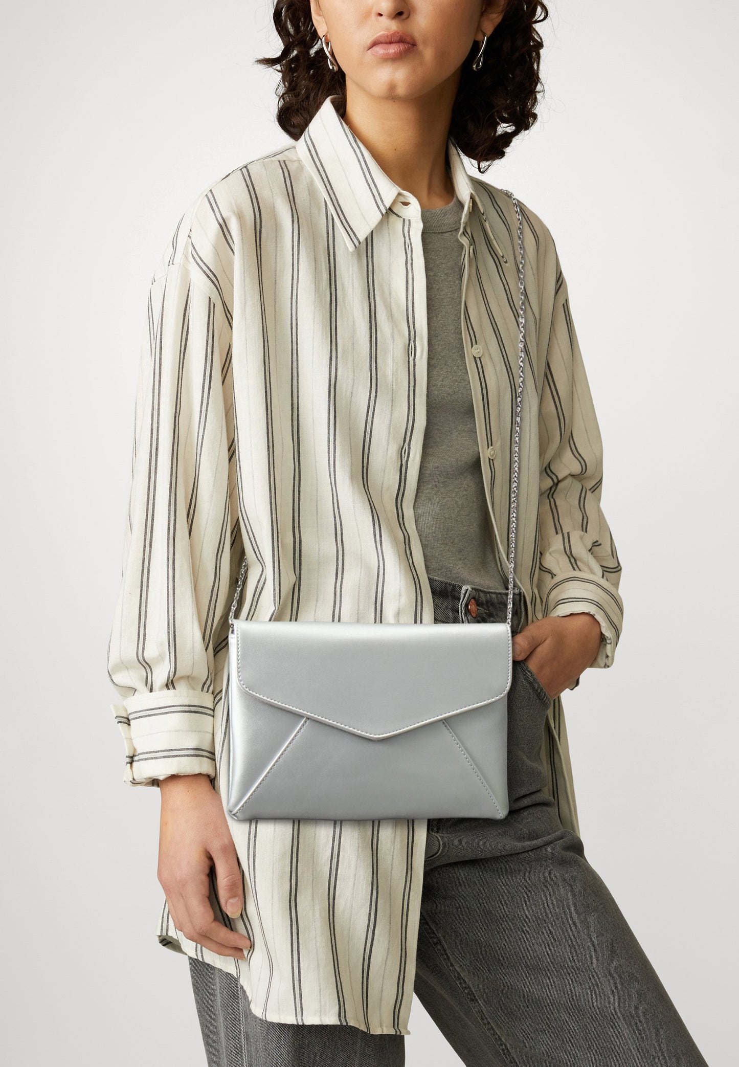 Anna Field Clutch - 971 - Silver-coloured