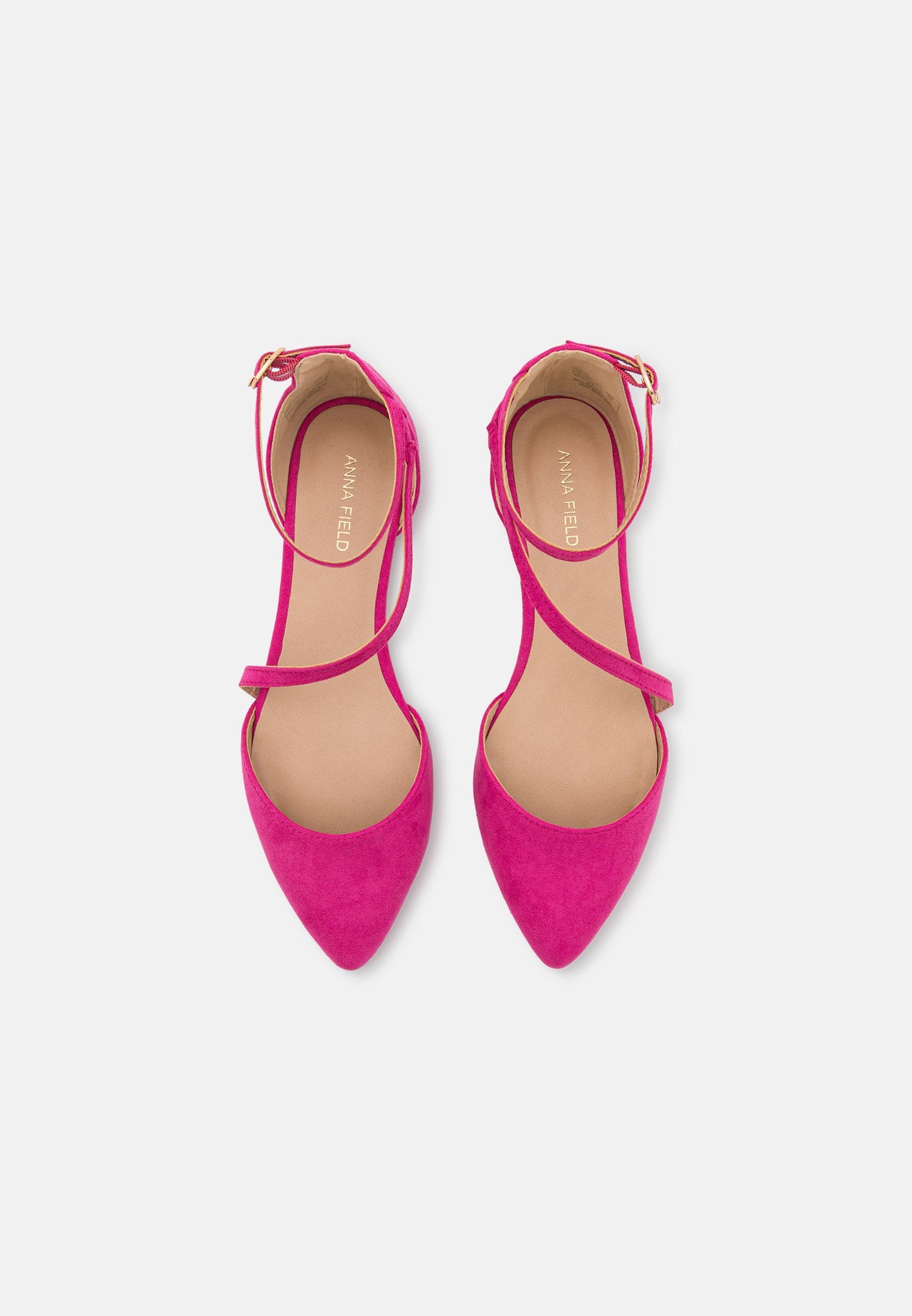  Ankle Strap Ballet Pumps - Pink