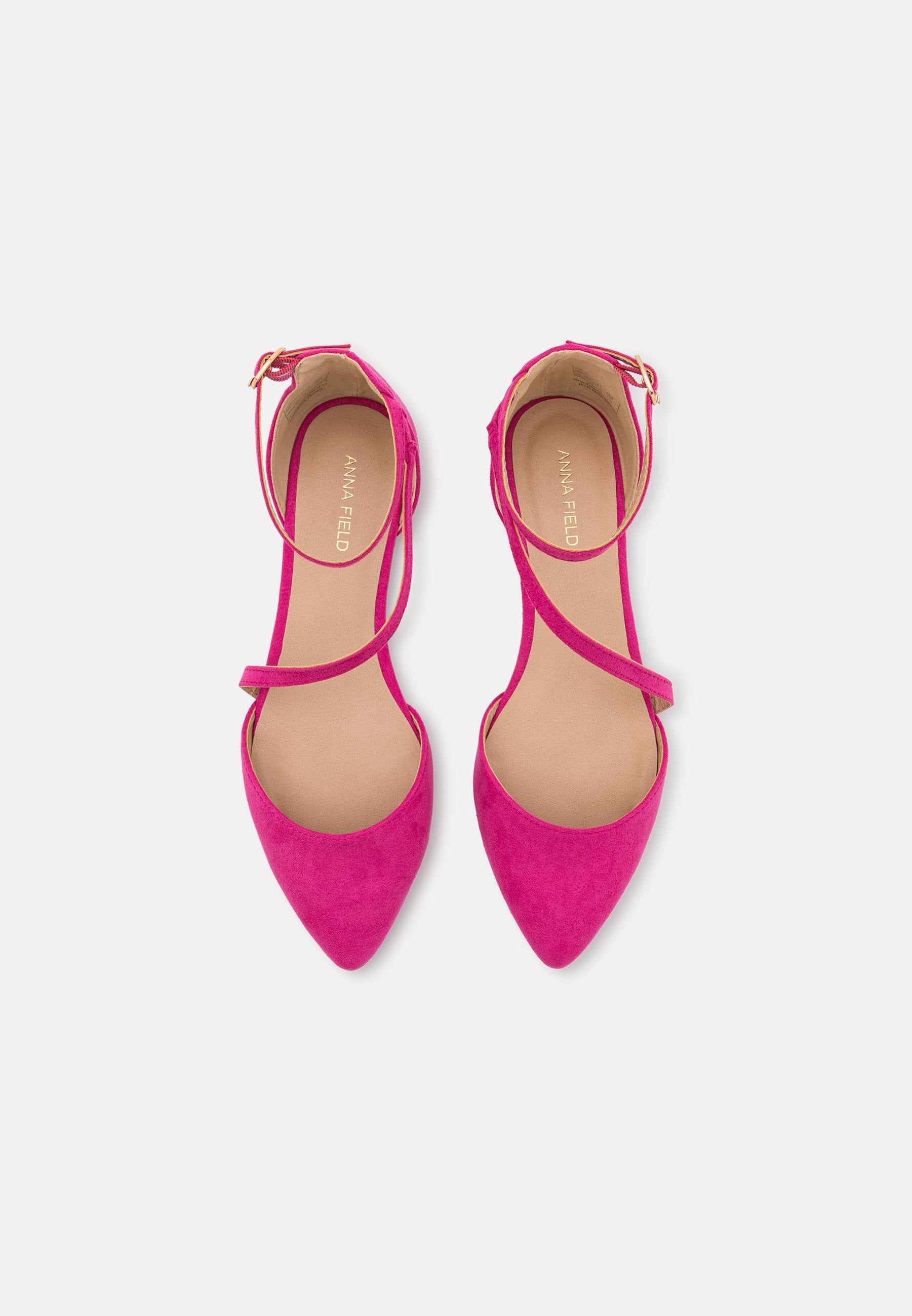  Ankle Strap Ballet Pumps - Pink