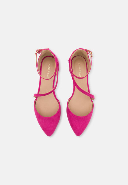  Ankle Strap Ballet Pumps - Pink