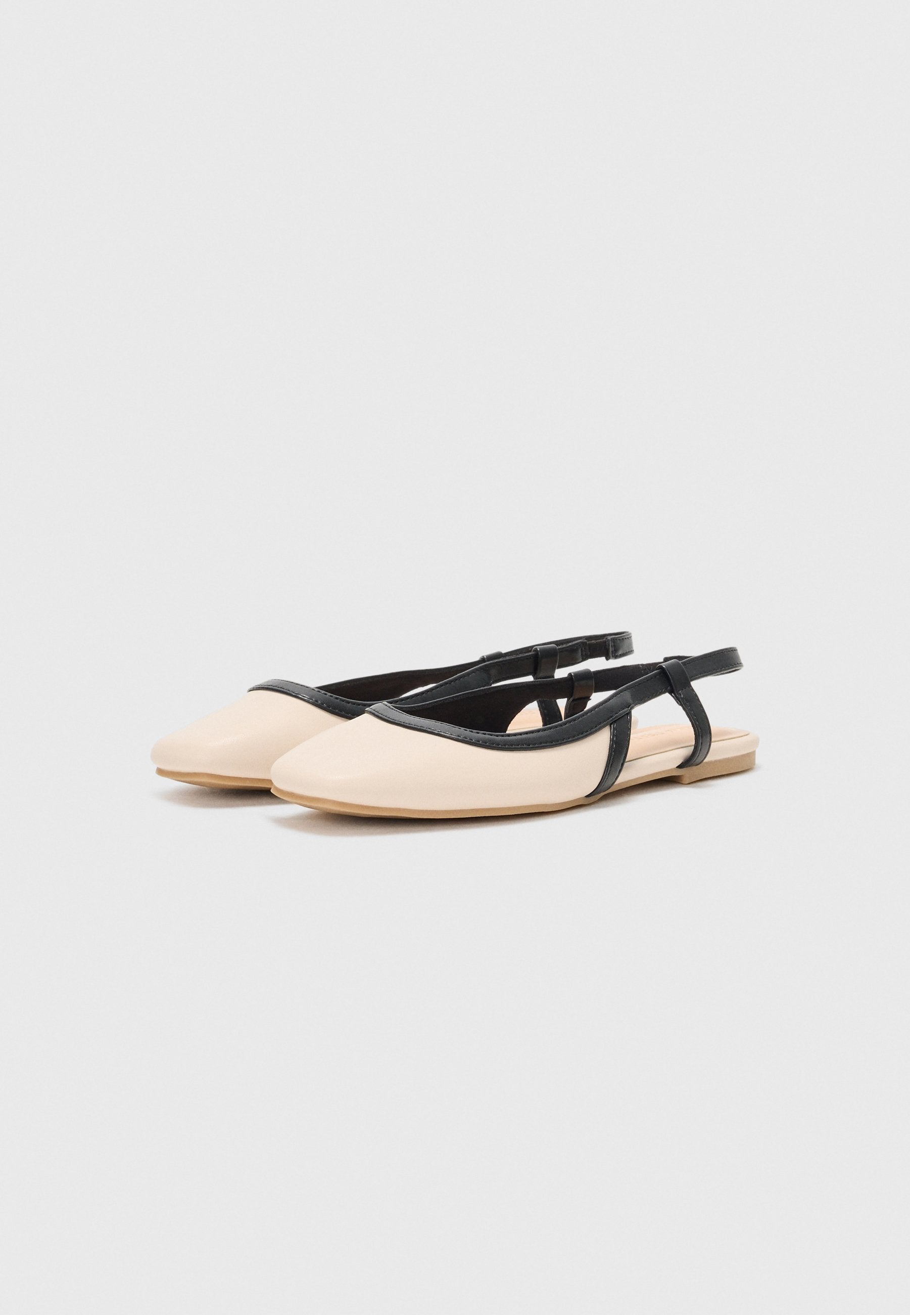 Anna Field Slingback Ballet Pumps - Off White/black