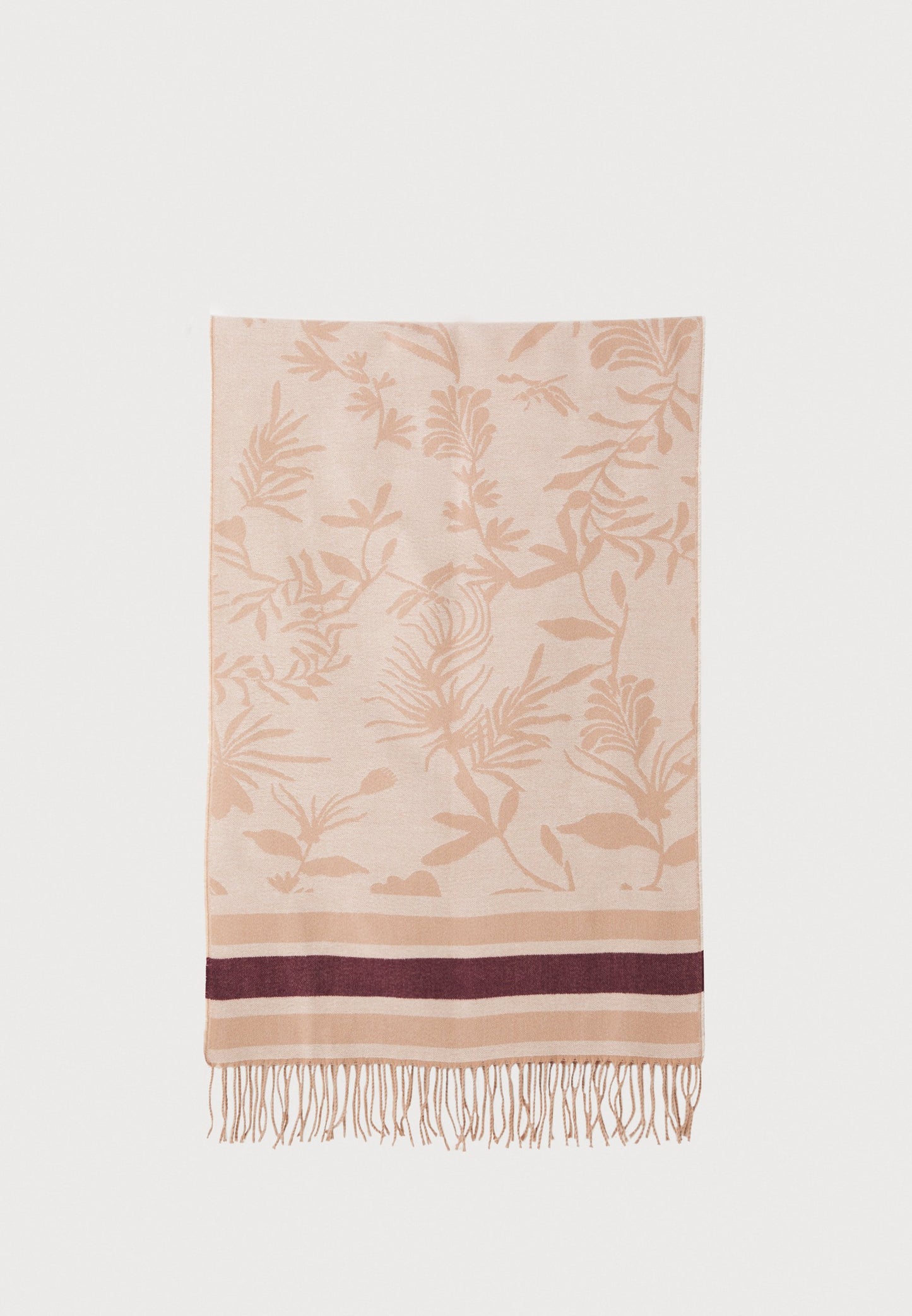 Anna Field Scarf - Nude/wine Red
