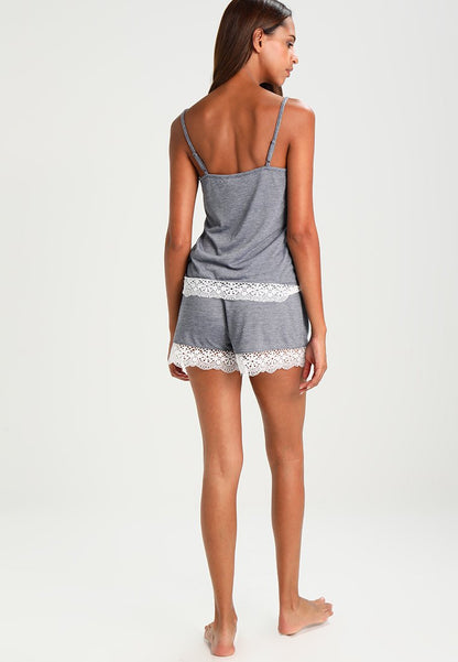 Anna Field Sarah Short Pj Set- Pyjama Set - Off-White/Dark Blue