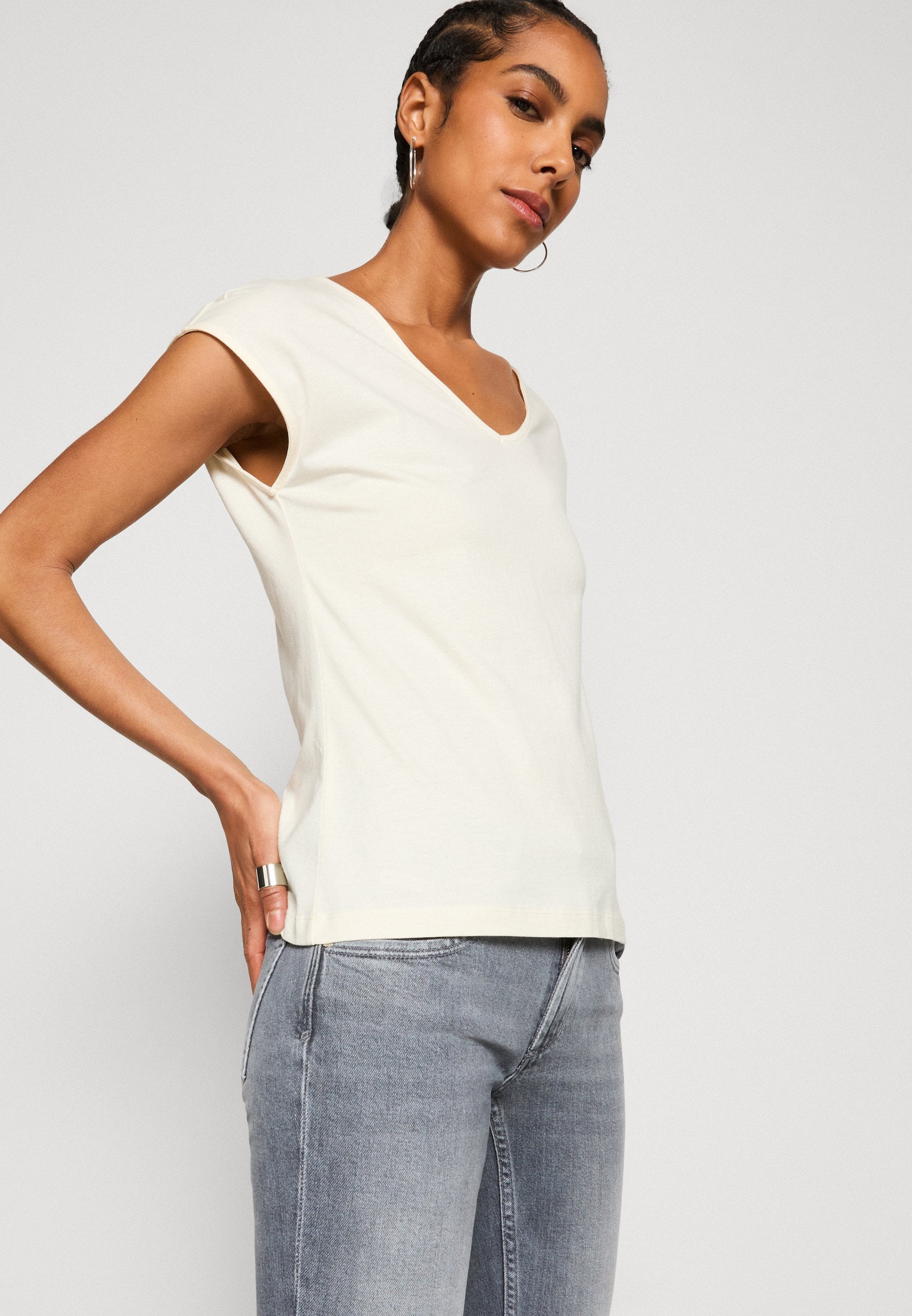 Anna Field 2 PACK - Basic T-shirt - Off-white/bordeaux