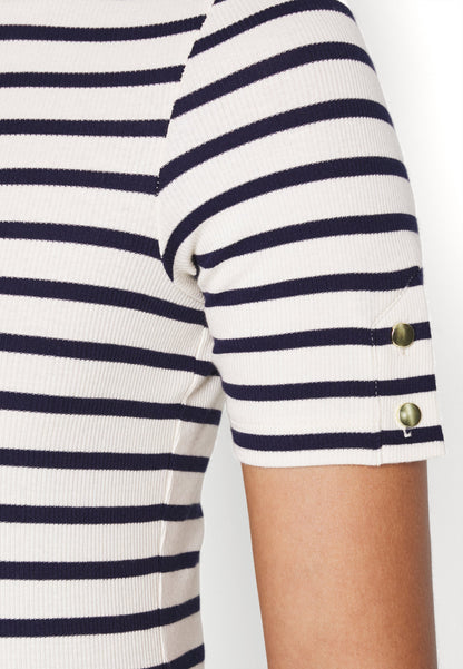  Print T-Shirt - Dark Blue/White