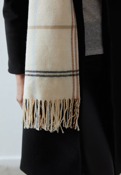 Anna Field Scarf - Off-white,brown,blue