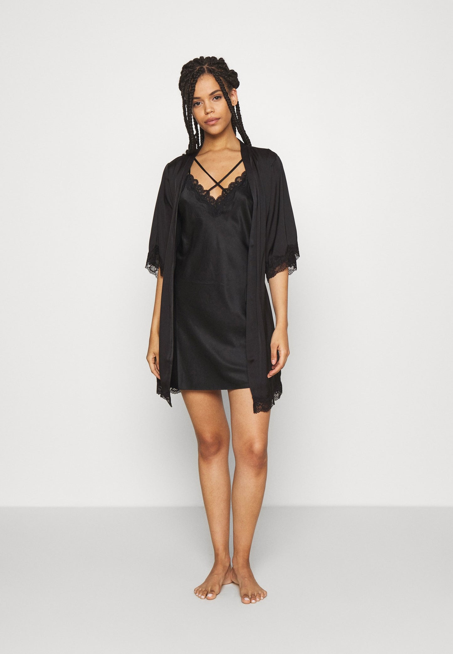 Anna Field Dressing Gown - Black