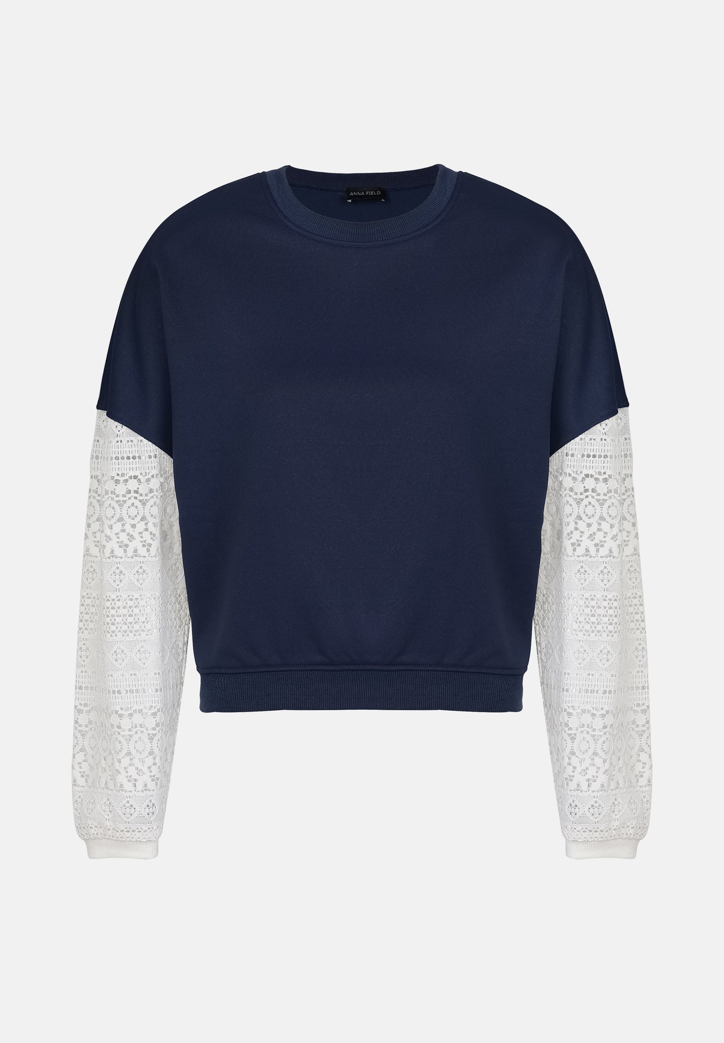 Anna Field LACE SLEEVE - Sweatshirt - Navy