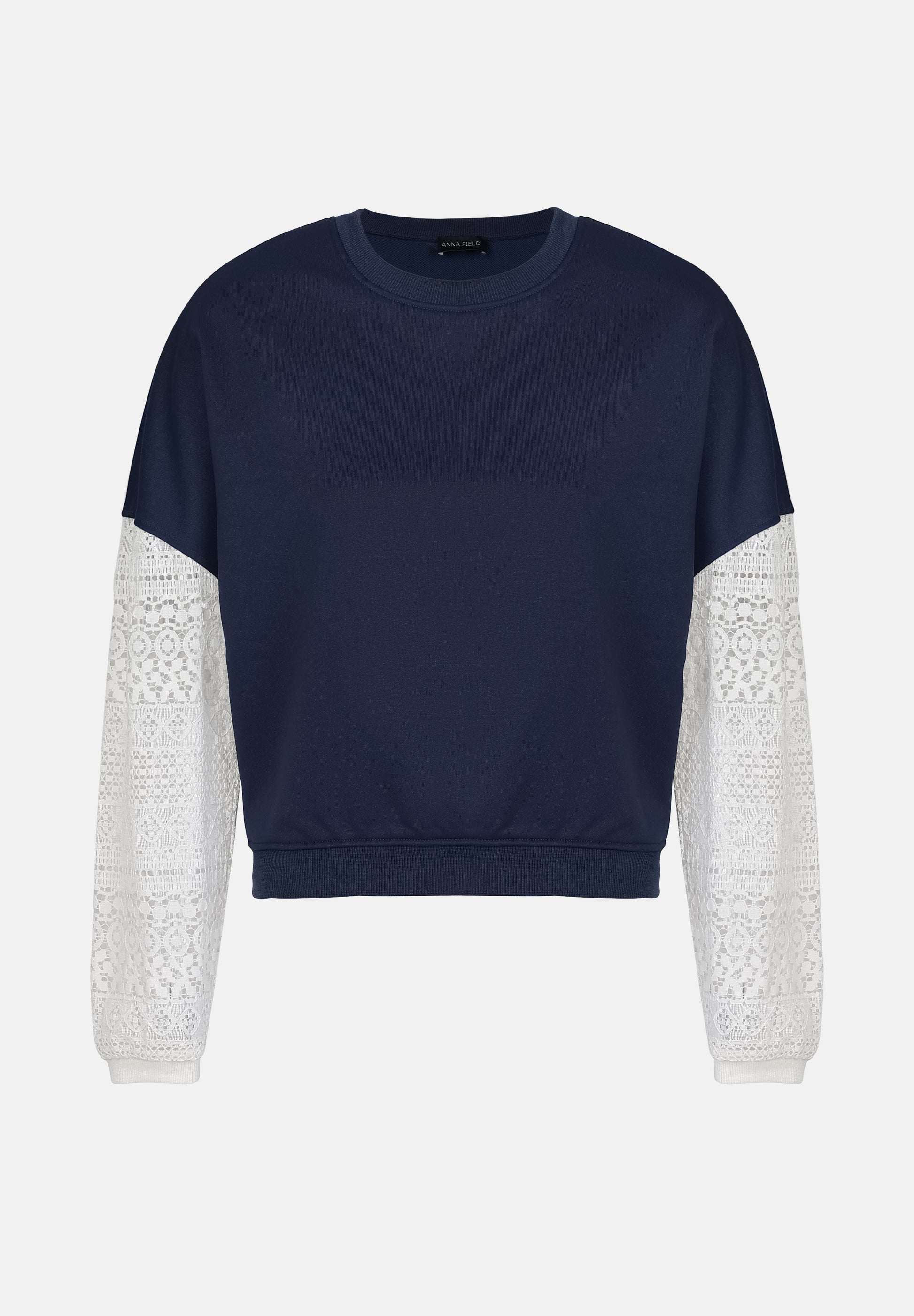 Anna Field LACE SLEEVE - Sweatshirt - Navy