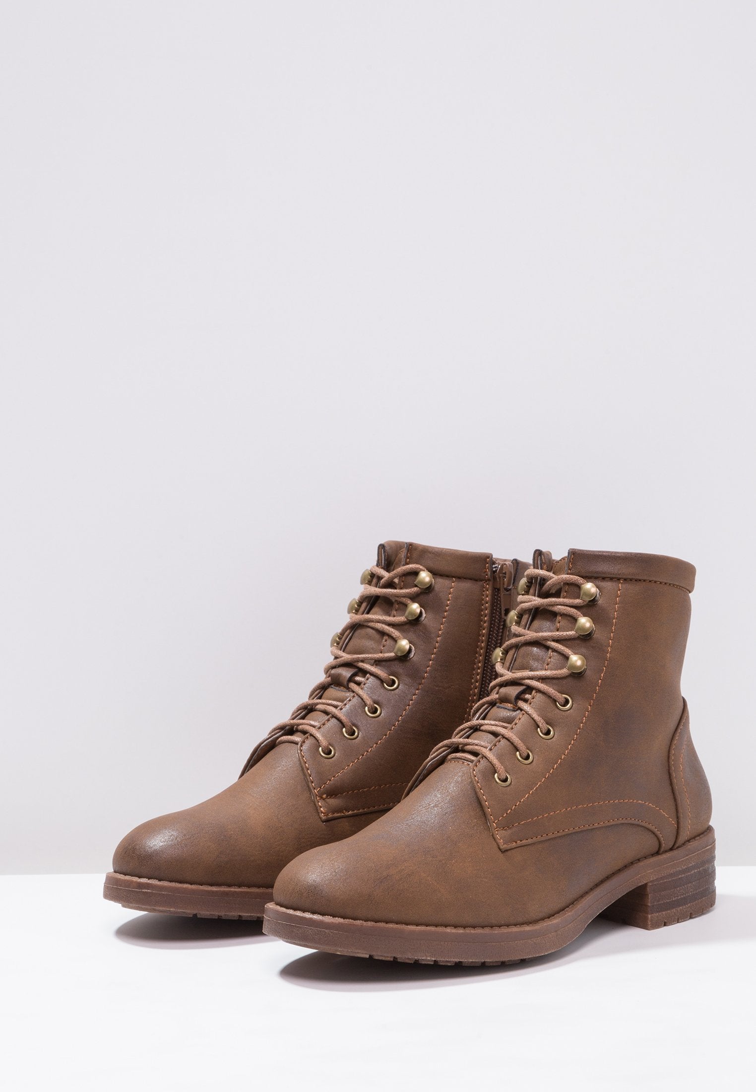 Anna Field Winter Boot - Lace-Up Ankle Boots - Coffee