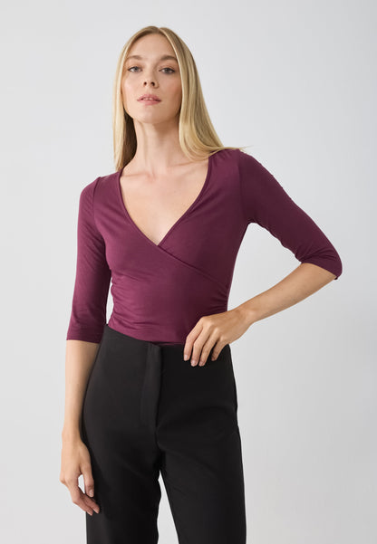 Anna Field WRAP BODYSUIT - Long Sleeved Top - Fig