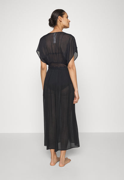 Anna Field Embroidered Cover Up/ 802 - Black - Beach Accessory - 802 - Black