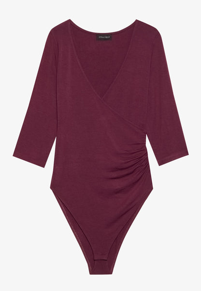 Anna Field WRAP BODYSUIT - Long Sleeved Top - Fig