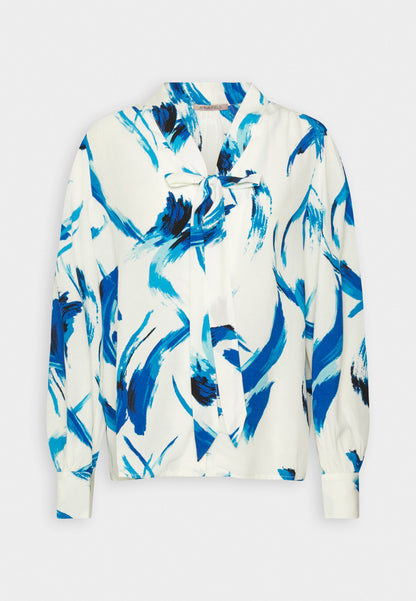 Anna Field Button-Down Blouse - White, Blue
