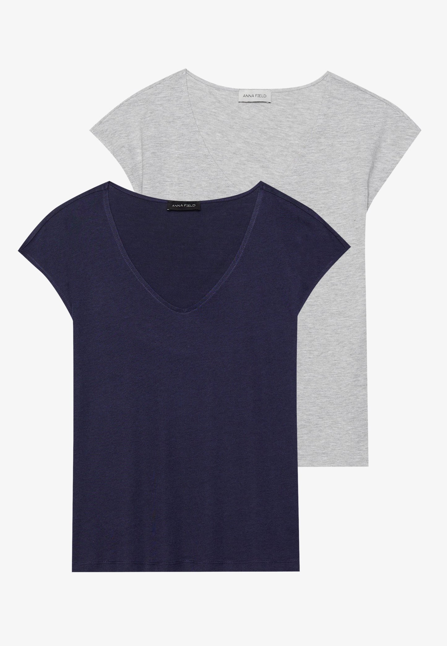 Anna Field 2 PACK - Basic T-shirt - Off-white/bordeaux