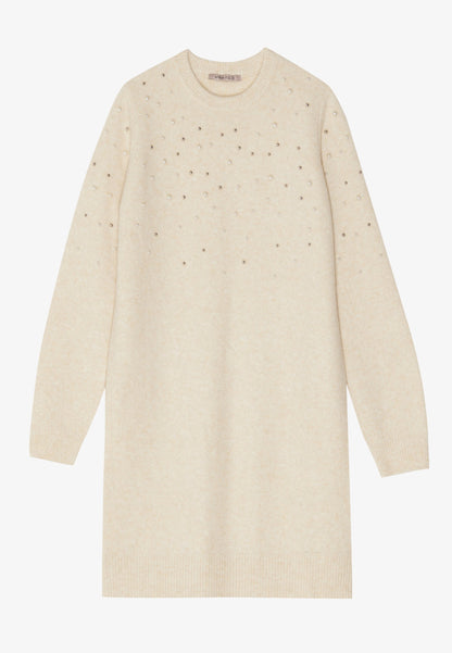 Anna Field Jumper Dress - Mottled Beige/silver