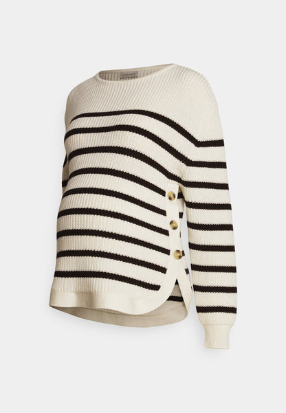 MATERNITY NURSING JUMPER WITH SIDE BUTTONS - Jumper - Off-white/black