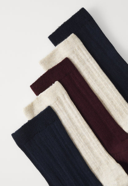 Anna Field 5 PACK - Socks - Dark Bordeux/dark Blue/white