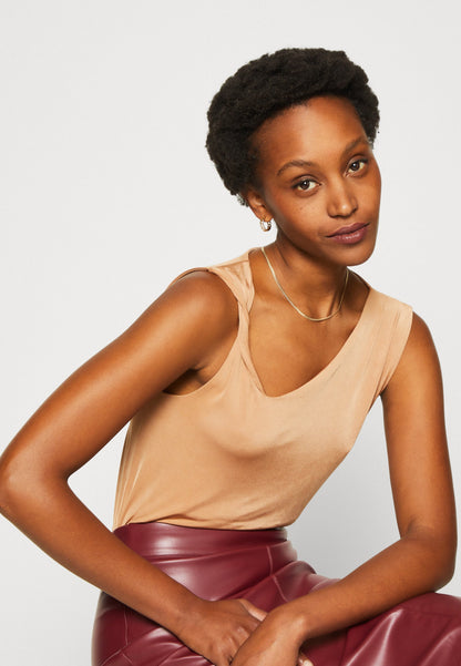 Anna Field Top - Light Brown