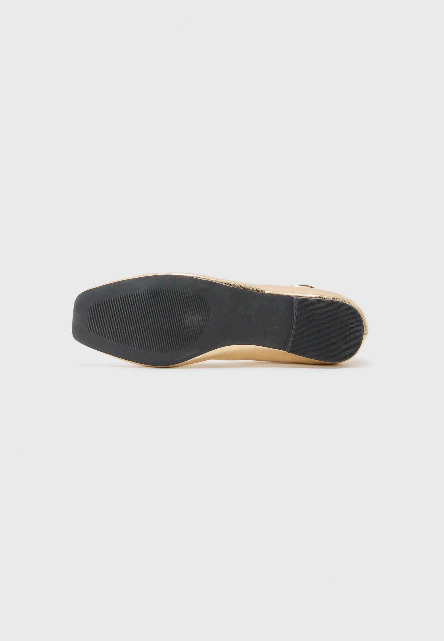  Ankle Strap Ballet Pumps - Gold