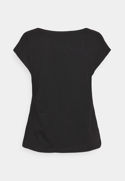 Anna Field Basic V Neck Drop Shoulder 2 Pack- Basic T-Shirt - Black