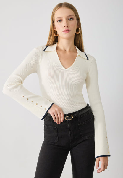 Anna Field Jumper - Off-white_navy