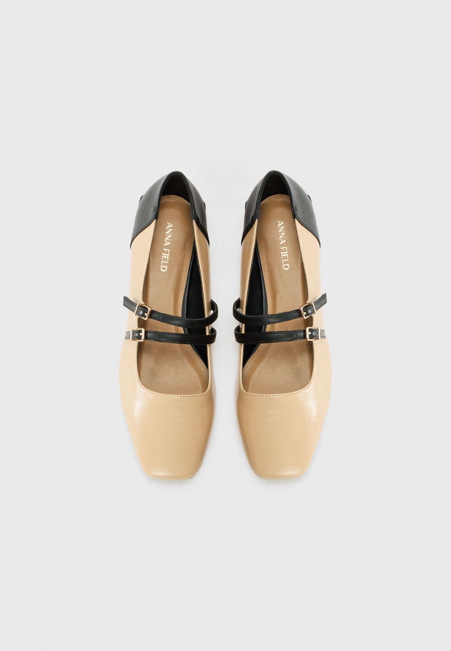 Anna Field Ballet Pumps - Beige/black