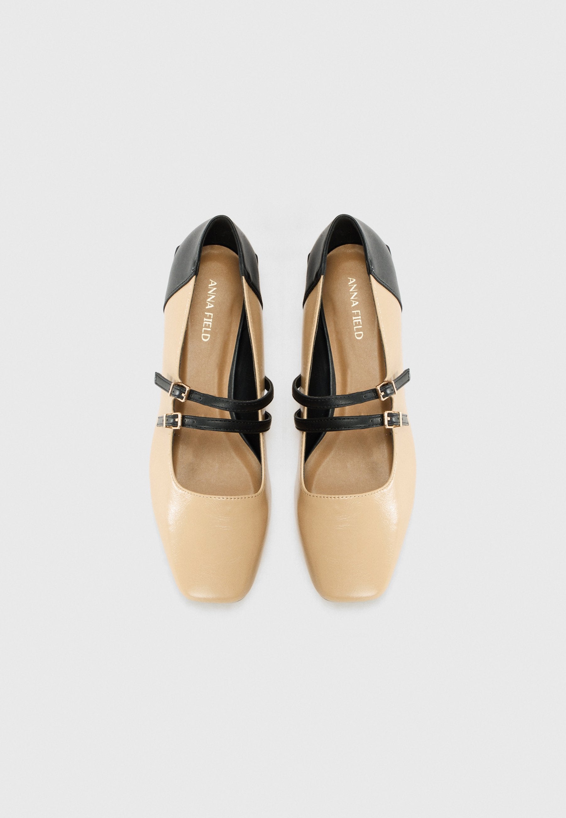 Anna Field Ballet Pumps - Beige/black