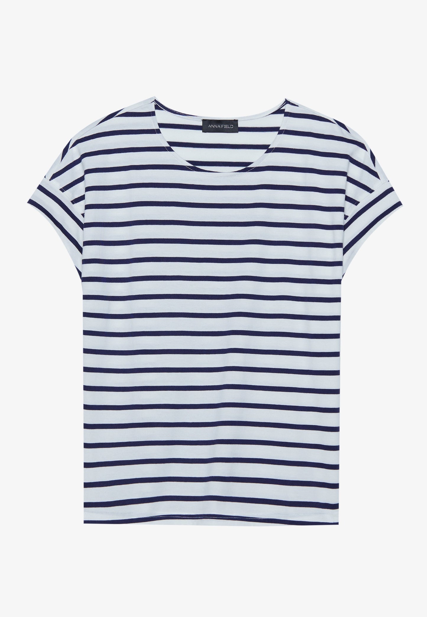 Anna Field 2 PACK - Print T-shirt - White/dark Blue/light Blue