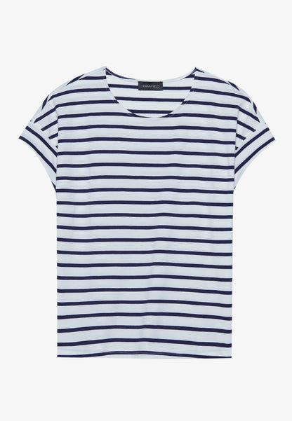 Anna Field 2 PACK - Print T-shirt - White/dark Blue/light Blue