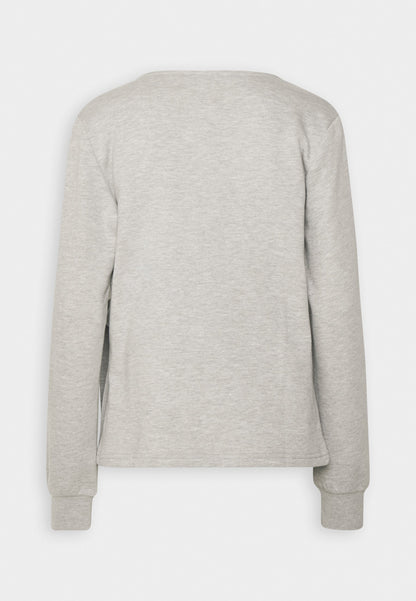 Anna Field Zip-Up Sweatshirt - Mottled Light Grey