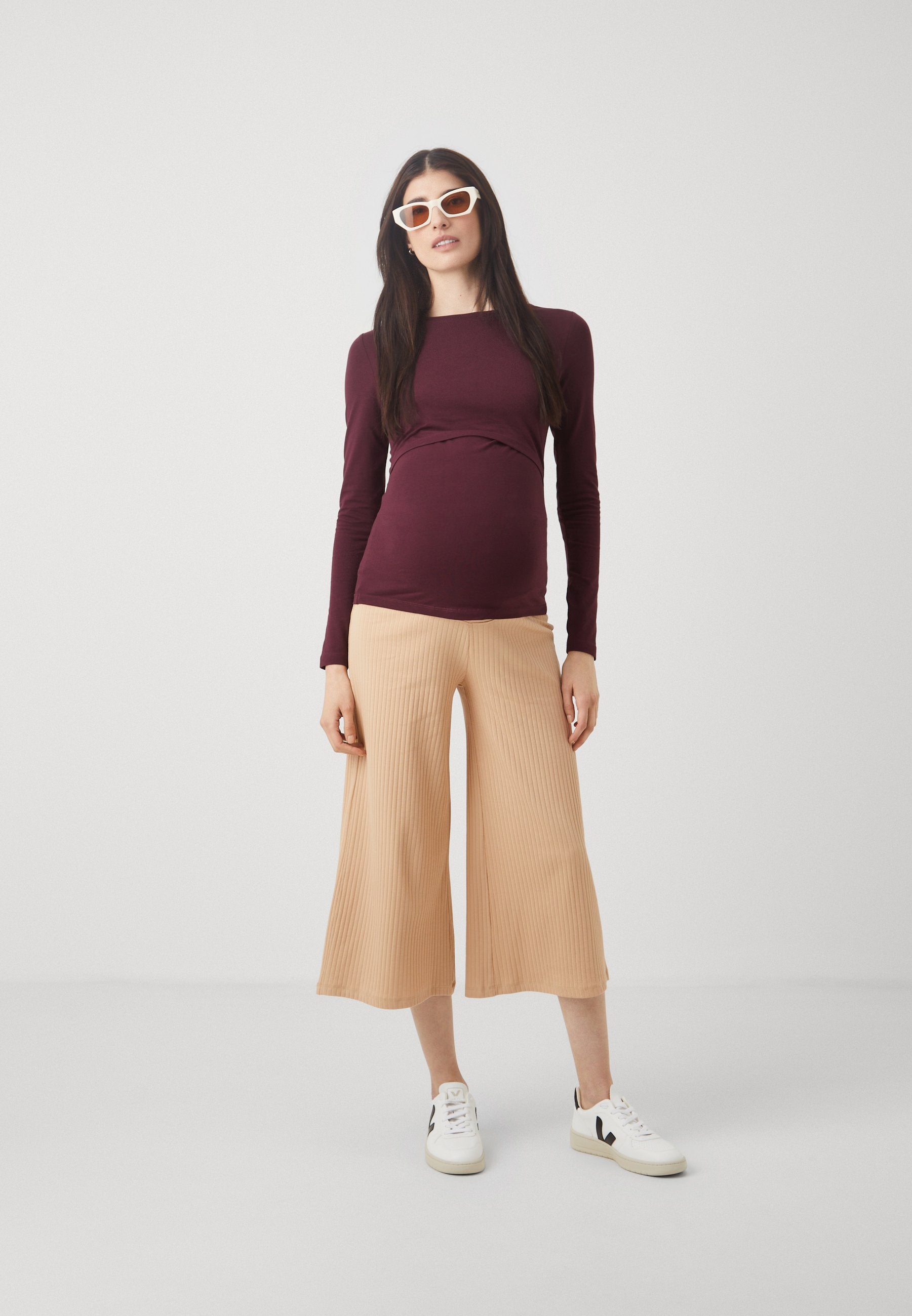  NURSING LONG SLEEVE TOP 2 PACK - Long Sleeved Top - Black/bordeaux