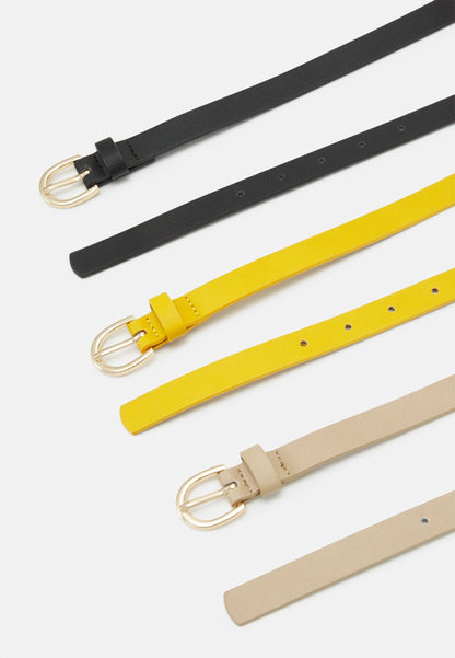Anna Field 3 Pack - Belt - Black/Yellow/Taupe