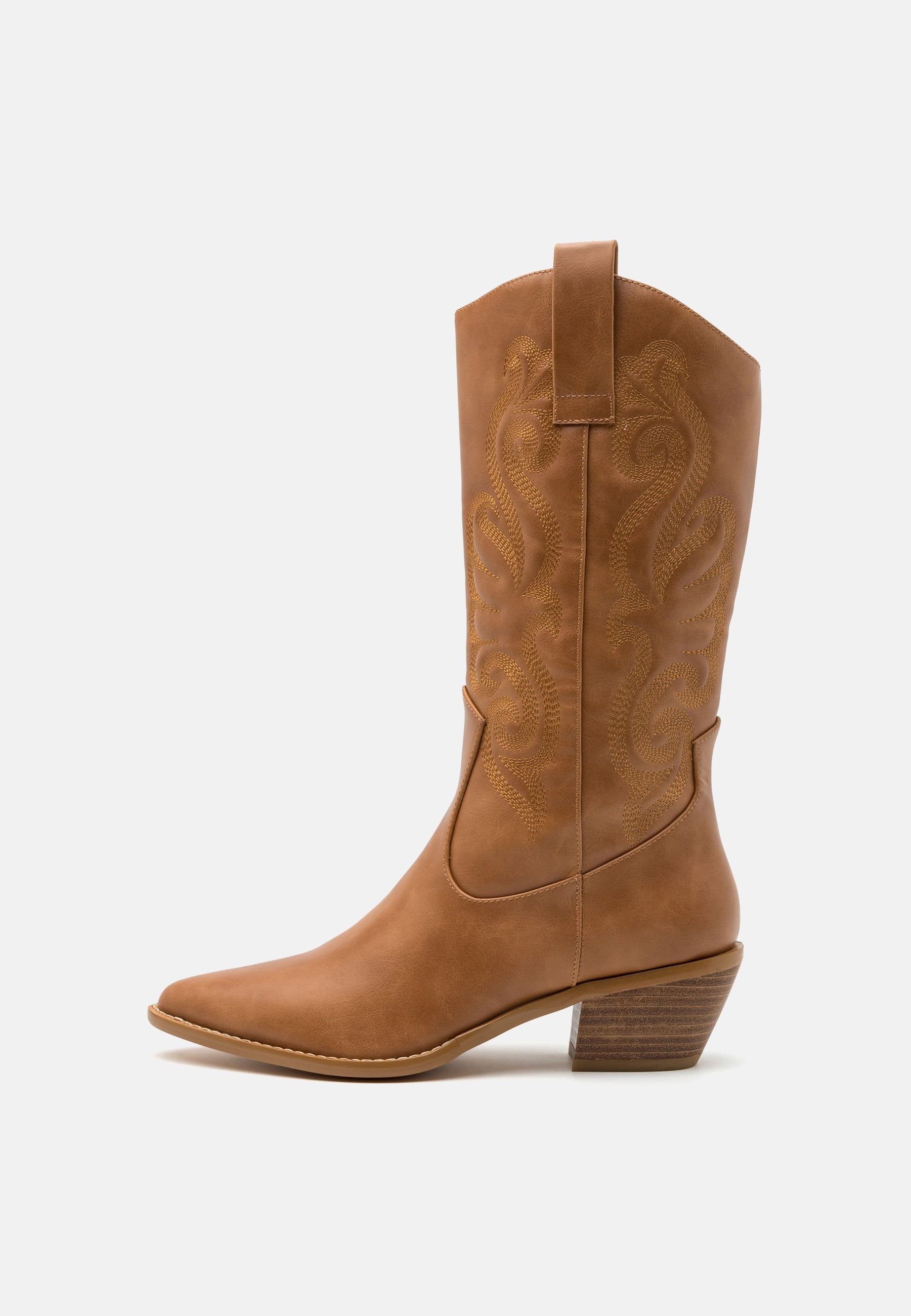 Anna Field Cowboy/Biker Boots - Cognac