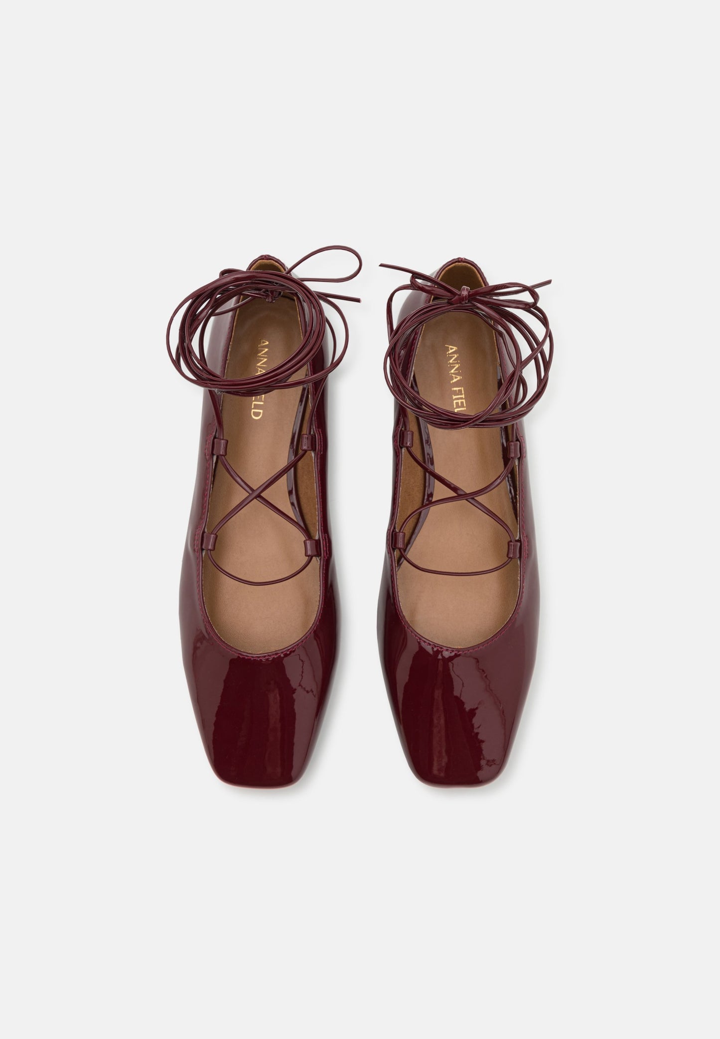  Ankle Strap Ballet Pumps - Bordeaux